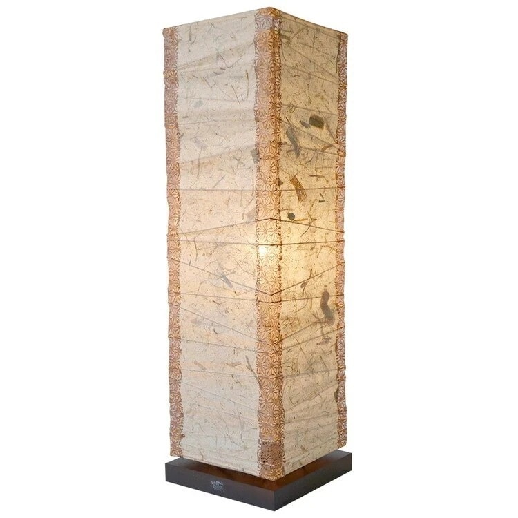 照明 フロアライト スタンドライト 照明器具 ルームライト 和室 和風 和紙 日本製 おしゃれ 1灯 バナナ紙x 角 麻葉唐茶 LED対応