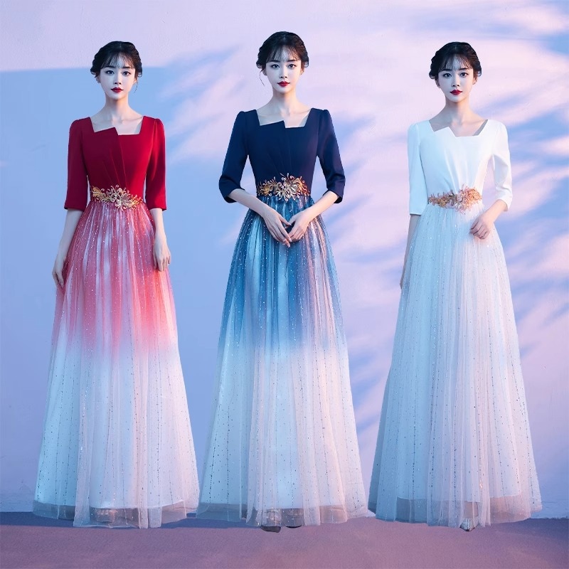 【1つ買うと10つ無料】女性のためのコーラスパフォーマンスコスム大人のための長いスカート学生