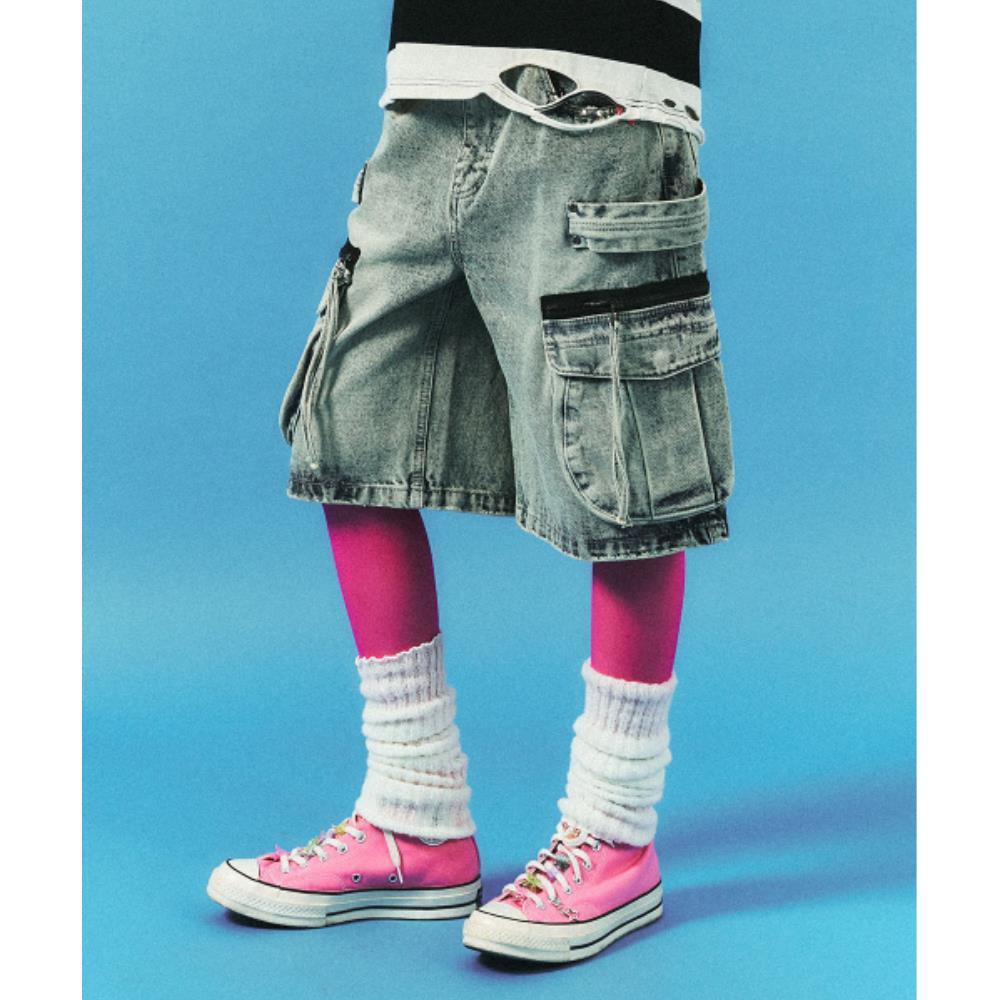 SCHISM INDUCING DENIM CARGO JORTS SKY BLUE SB8PT37SB