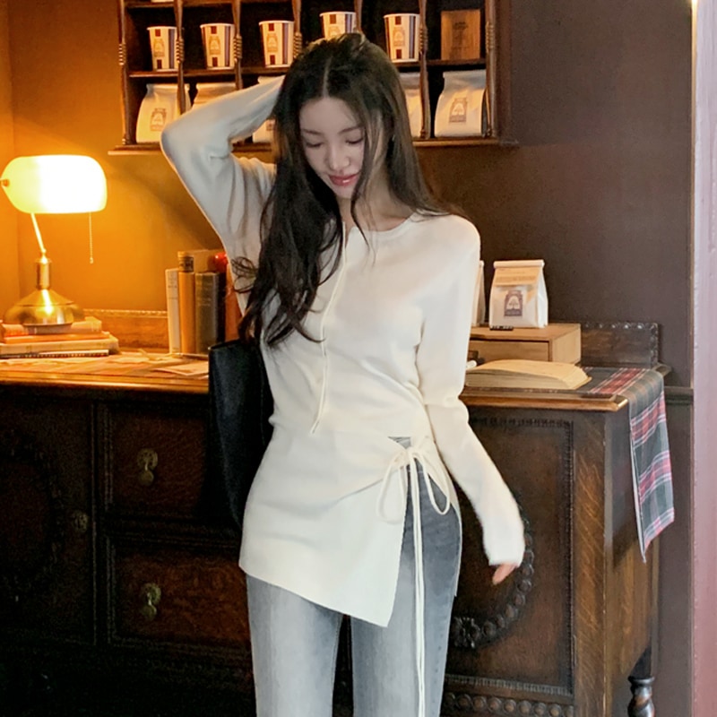 [tst0092] 韓国ファッシウール ラウンド カーディガン セット