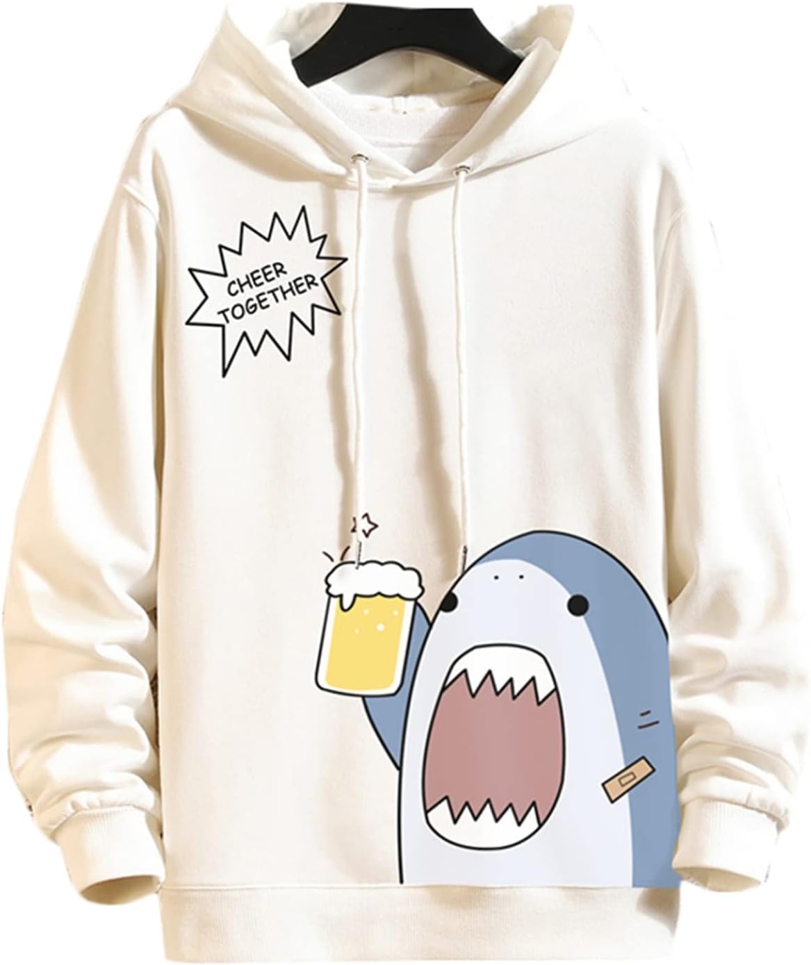 パーカー メンズ サメ柄パーカー シャークプリント プルオーバー 大きいサイズ 春秋 フード付きパーカー 韓国風 ハンサム カジュアルパーカー トレーナー 柔らかい ジャケット おしゃれ 釣