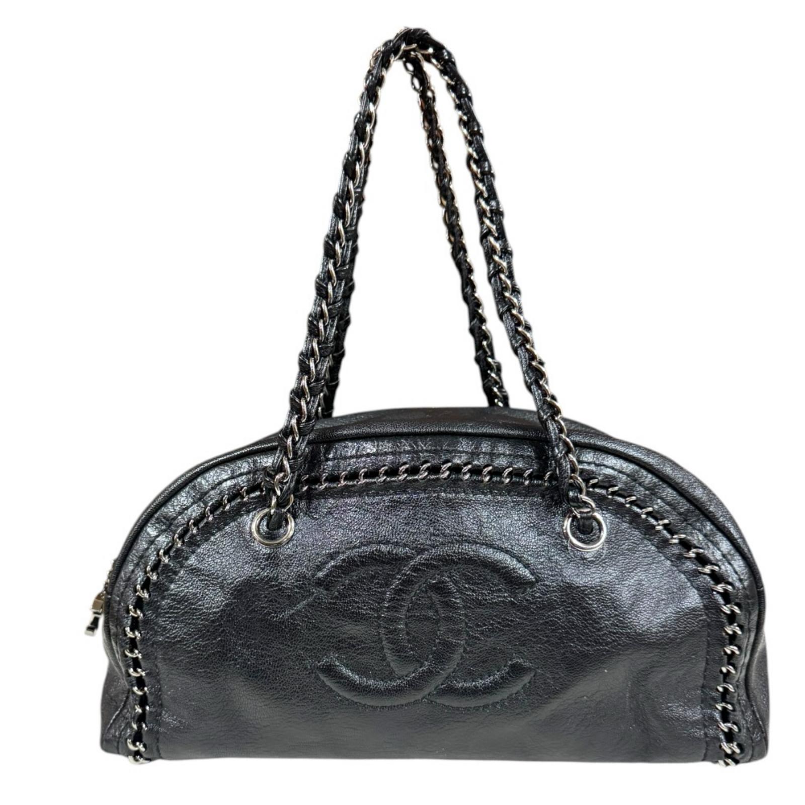 シャネル ミニボストンバッグ ラグジュアリー ショルダーバッグ レザー A31405 ブラック CHANEL 中古