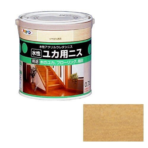 （まとめ買い）水性ユカ用ニス ツヤあり透明 0.7L [x3缶セット]