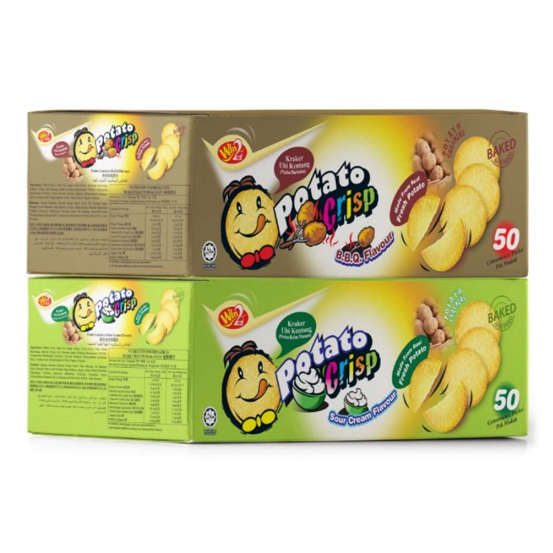 [韓国人気ポテトチップス] ポテトクリスプスナック バーベキューフレーバー 20g x 50p + サワークリームフレーバー 20g x 50p / ポテトクリスプ 大容量/ （サワークリーム味,バー