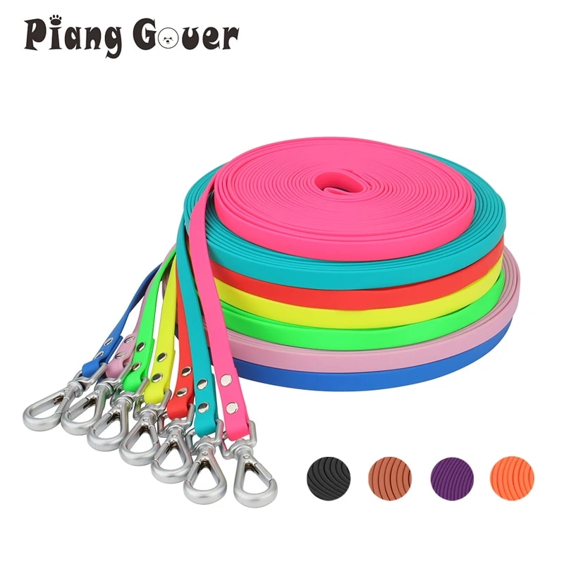 防水ロングpvcペットのための簡単にきれいなリーシュ牽引リードロープ小中 大型犬ウォークトレーニングペットリーシュ