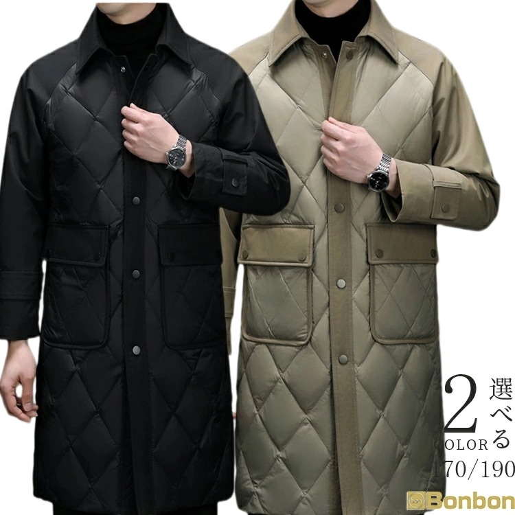 ダウンコート メンズ ダウンジャケット ロング丈 大きいサイズ メンズ コート ホワイトダッグ 90% 軽量 防風 防寒着 大きいサイズあり アウター 秋 冬 冬物 通勤 通学 ビジネス アウトドア