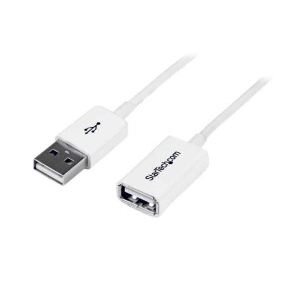 （まとめ） StarTech.com USB2.0延長ケーブル 1m A（オス）-A（メス） ホワイト USBEXTPAA1MW 1本 [x5セット]