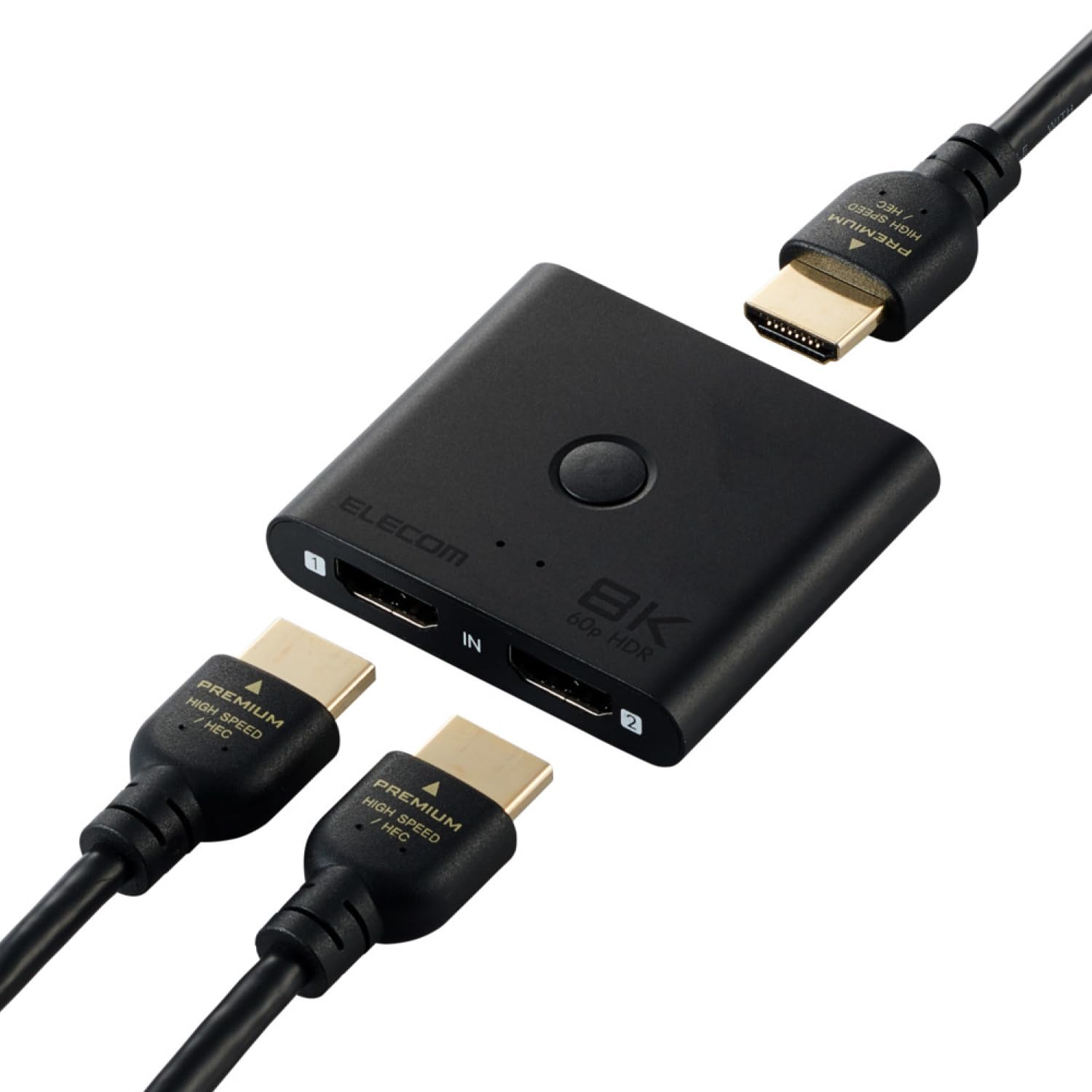 エレコム HDMI 切替器 8K 60Hz 2入力1出力 双方向 薄型 (12mm) PS5・4 / Nintendo Switch/Fire TV Stick 他 DH-SW8KBD21BK/E