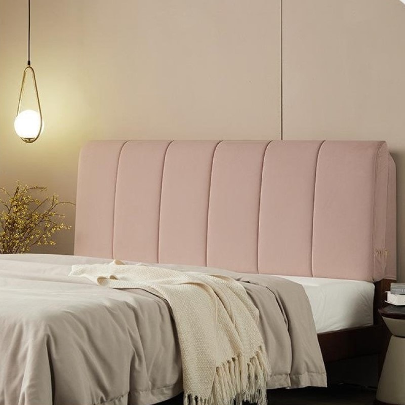 ヘッドボード セミダブルベッド 120cm サイズ ヘッドカバー クッション 背もたれ 収納ポケット おしゃれ シンプル 多機能 後付け ベルベット ピンク 6色 14,700円