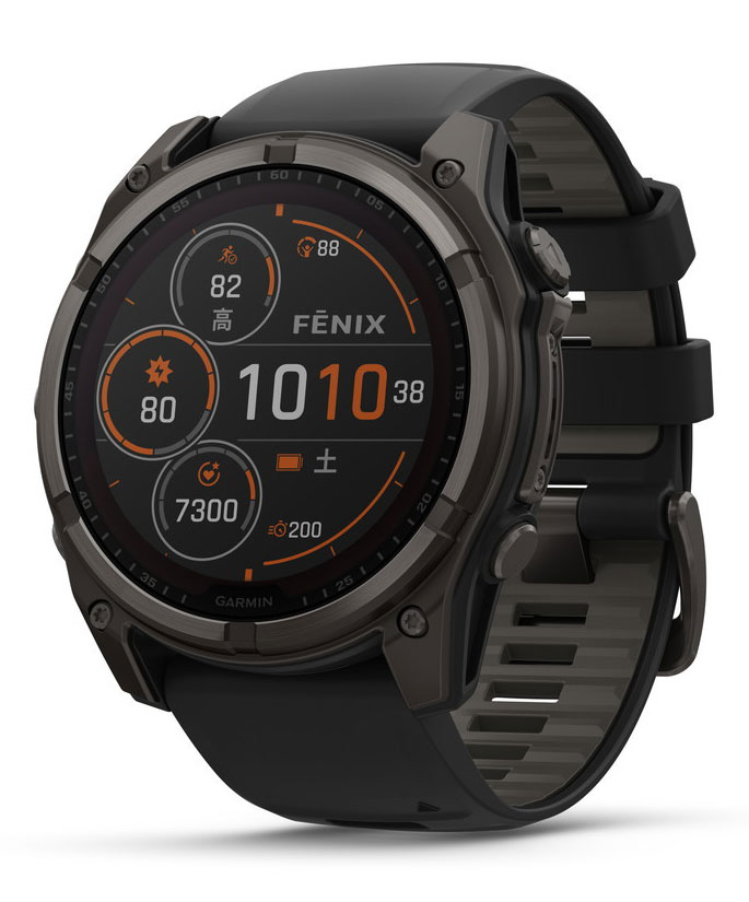 ガーミン fenix 8 Sapphire Dual Power 51mm Ti Carbon Gray DLC / Black　【Suica対応】スマートウォッチ 010-02907-50