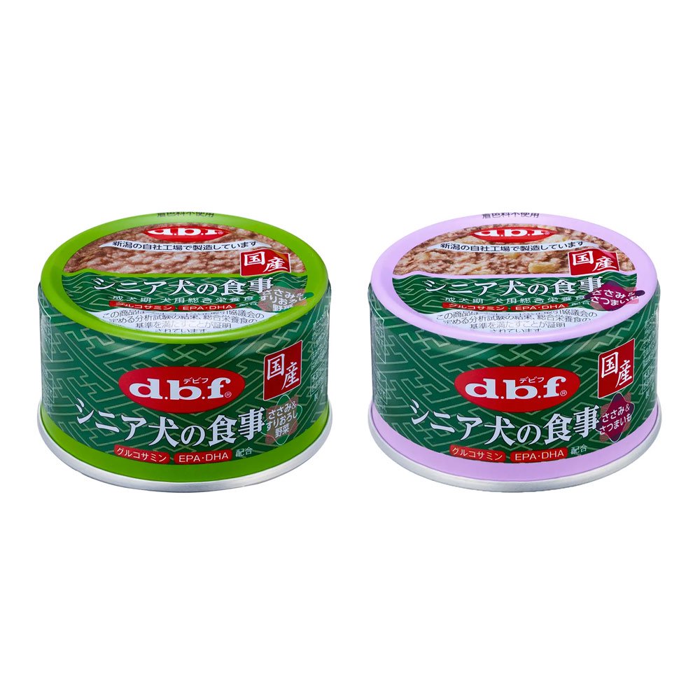 デビフ　シニア犬の食事　ささみ＆すりおろし野菜　８５ｇX２４＋ささみ＆さつまいも　８５ｇX２４　缶詰　犬　ウェットフード　ドッグフード　ＣＲＣ45―08―25―10―00