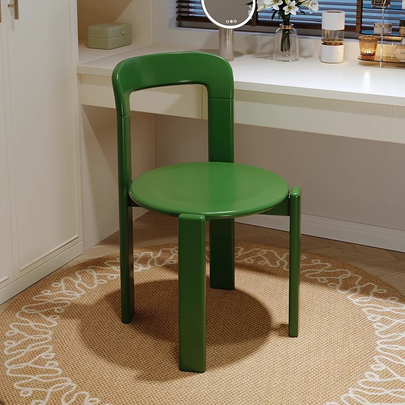 レイダイニングチェアソリッドウッドチェア中程度のデスクチェアティーチェアダイニングテーブルアイランドバックレストレッドデザイナードレッシングスツール