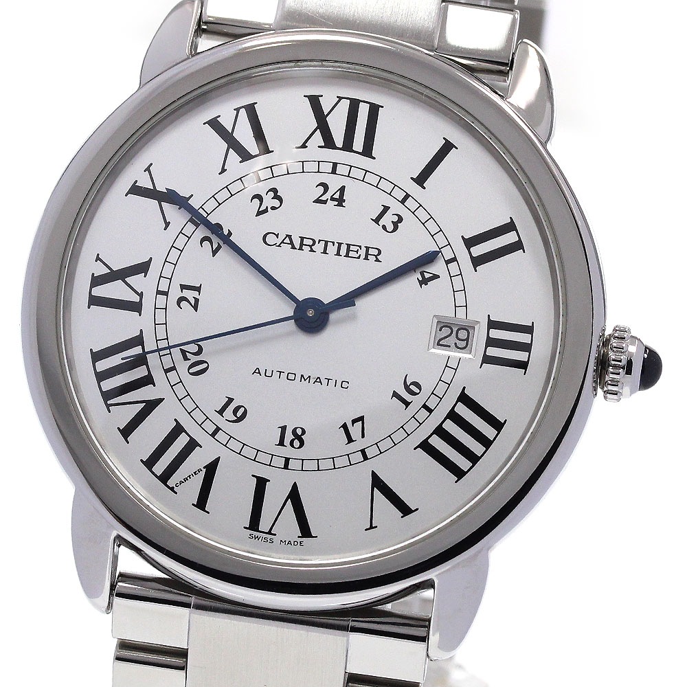 カルティエ CARTIER W6701011 ロンドソロ ドゥ カルティエXL デイト 自動巻き メンズ 良品 _849770【中古】