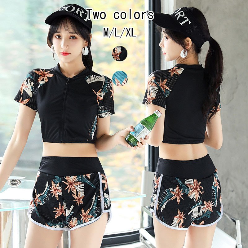 レディース 水着 セパレート スプリット水着 上下 2点セット 半袖水着 スカート 体型カバー 女性 スイムウェア 大人用 海水浴 プール 温泉 女性 水着 バレンタイン 2023 プレゼント