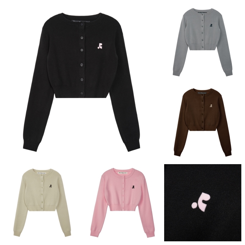 【REST&RECREATION】 CROPPED KNIT CARDIGAN : 5COLORS