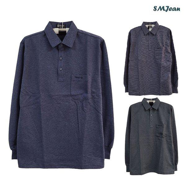 SMJ1252 長袖起毛Tシャツ 中年男性カラーTシャツ 冬