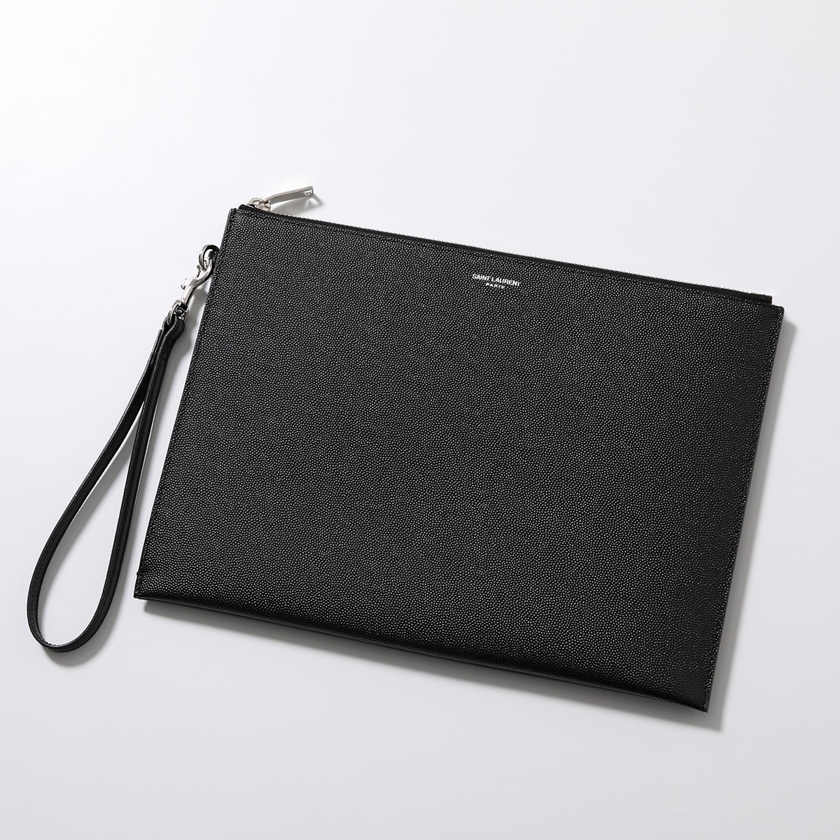 SAINT LAURENT サンローラン クラッチバッグ 683865 BTY0N メンズ ロゴ レザー リストレット付き セカンドバッグ 鞄 1000/NERO