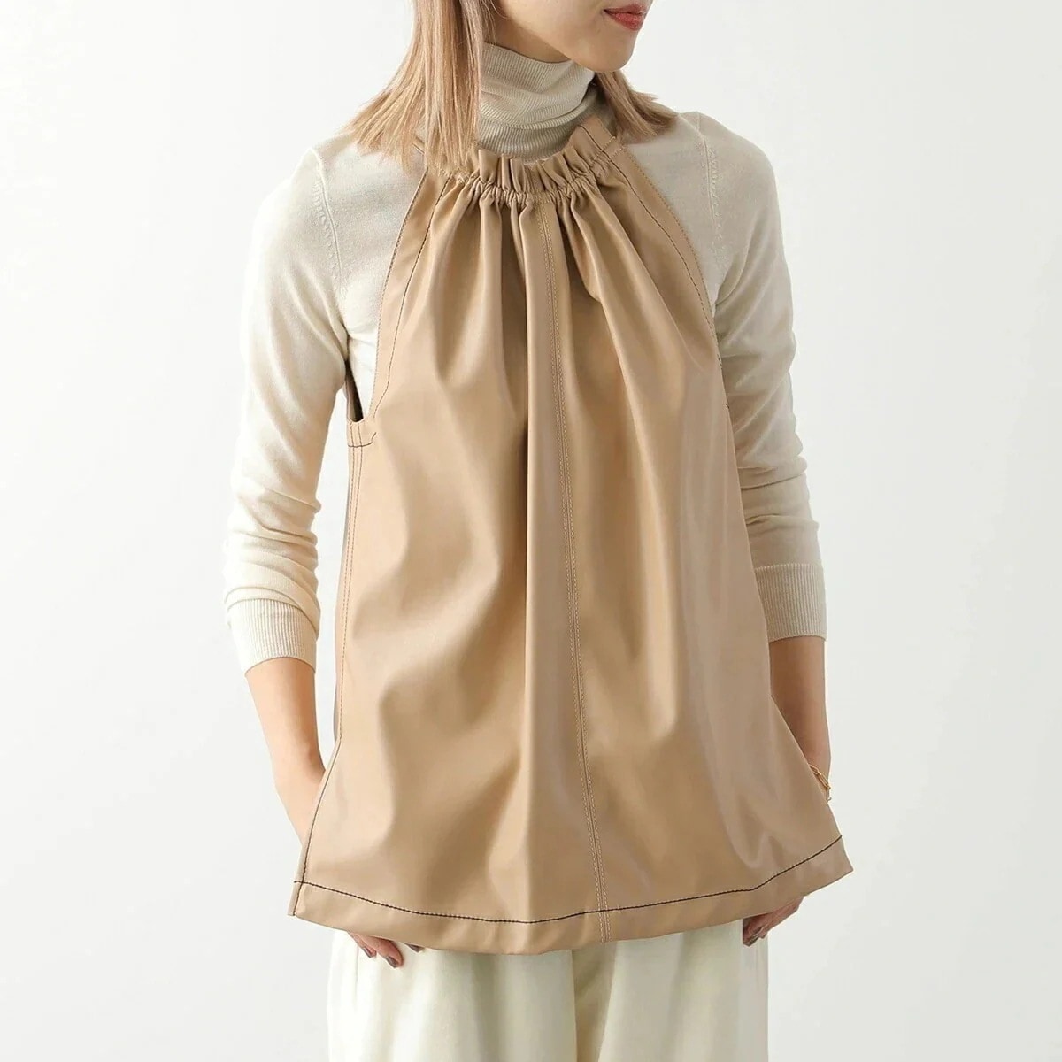 3.1 Phillip Lim スリーワンフィリップリム トップス F221-2435VPL レディース エコレザー ホルターネック ノースリーブ ステッチ S