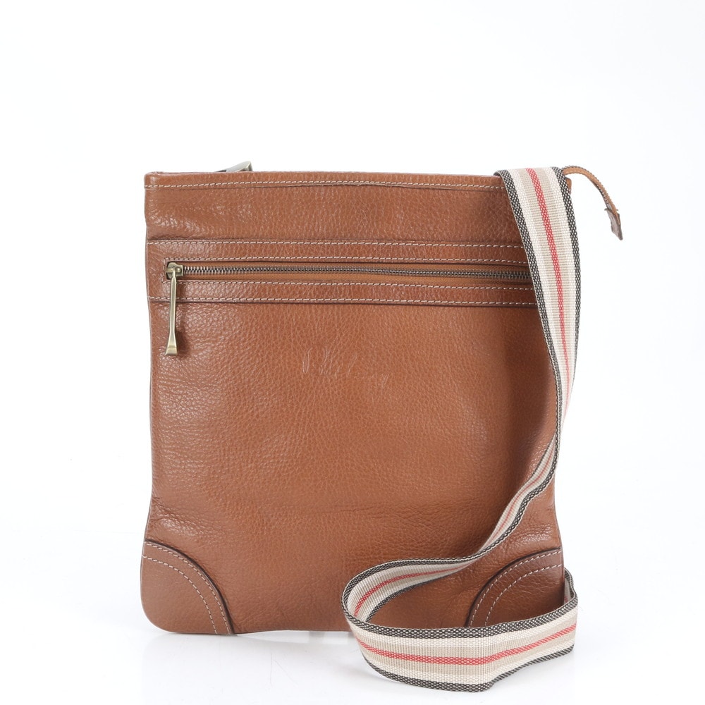 美品 レザー ショルダーバッグ メッセンジャー ビジネス 通勤 トート ブラウン 茶色 メンズ RUE CO11-6 中古