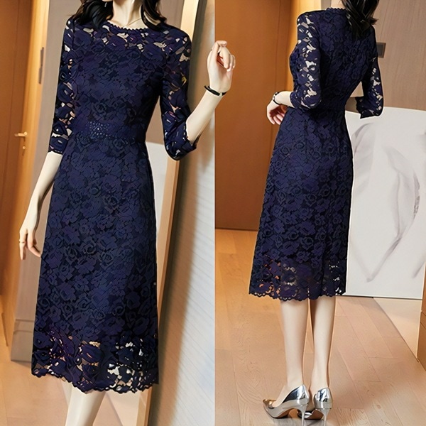 レディース マルベリーシルクドレス ワンピース イブニングドレス パーティードレス カラードレス ナイトドレス パーティー ステージ 舞台 フォーマル 謝恩会 ロング 7分袖 ラウンドネック