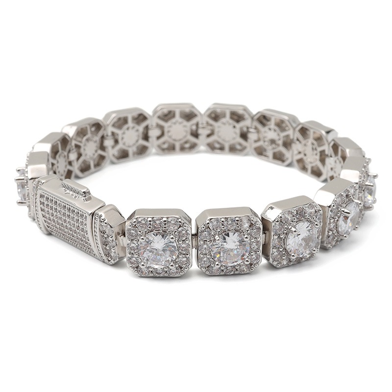 特大CZ パヴェブレスレット [b338-silver]