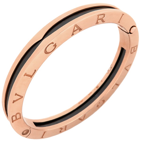 ブルガリ BVLGARI ブレスレット ビーゼロワン B-zero1 K18PG セラミック ピンクゴールドXブラック S AU750 18K PG バングル 【中古】