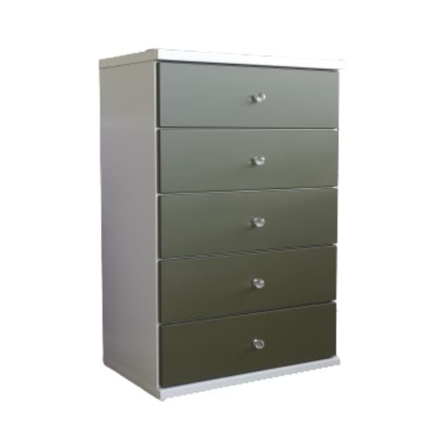 コンパクトチェスト 幅59.5cm 5段 オリーブ スライドレール付き 木製チェスト チェスト