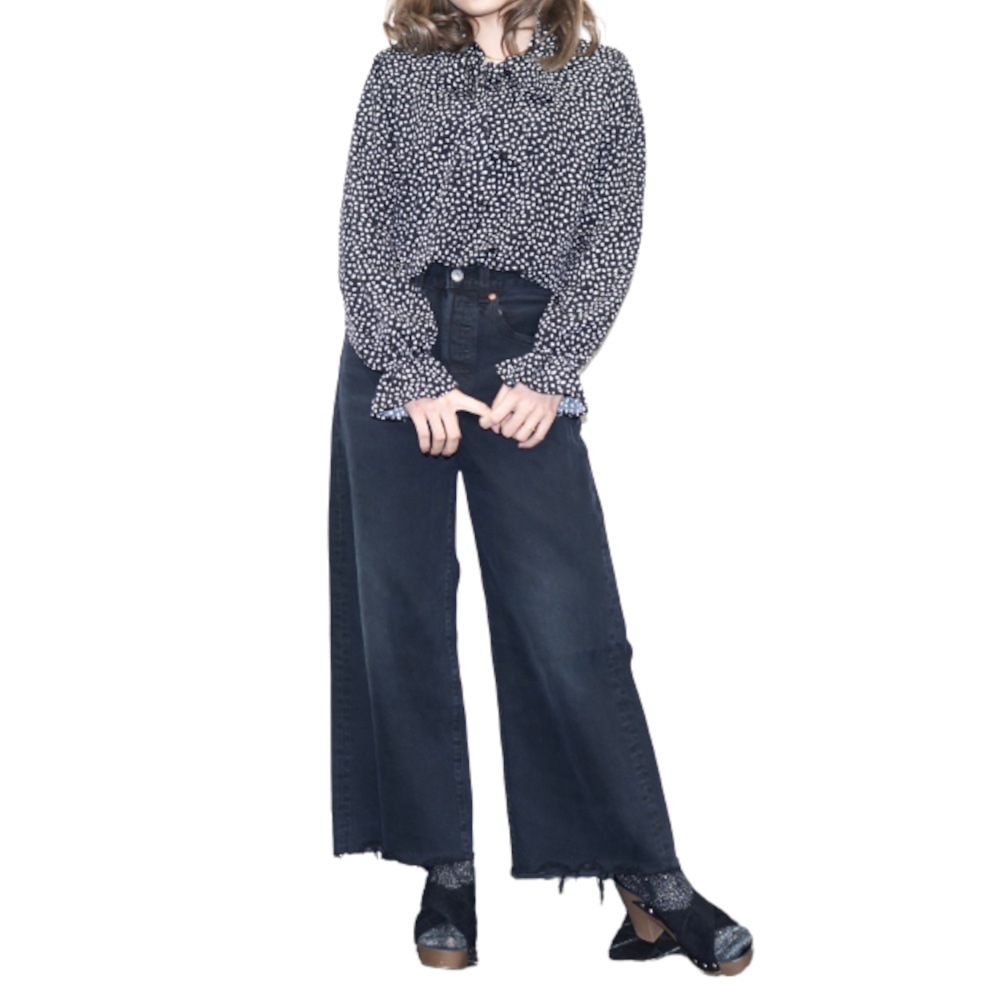 Drop Ribbon Bow Tie Blouse A,D,G レディース トップス