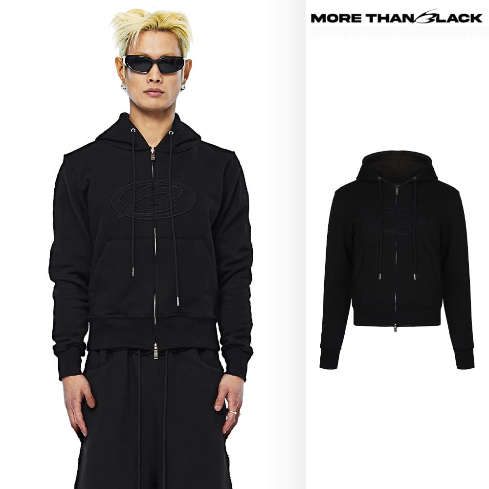 [MORE THAN BLACK] CUT OFF HOOD JACKET