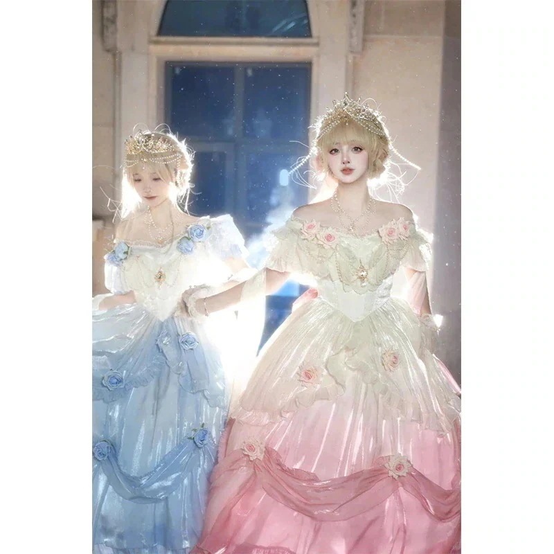 プリンセスドレス ロリータ 妖精 ロングドレス エレガント ロリータ セレモニー 重工業 プリンセスドレス大人気
