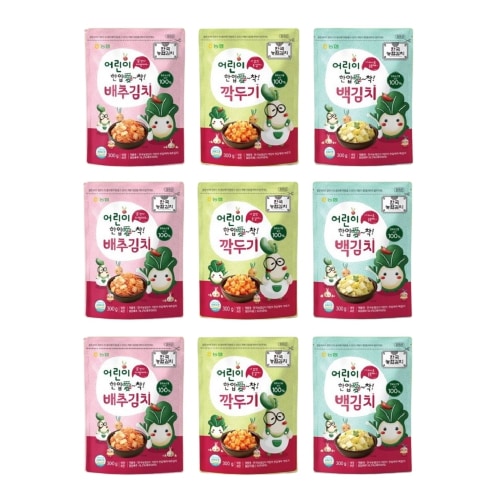 農協食品韓国農協キムチ子供一口愛着白菜キムチ300g x 3パック+カット置き300g x 3パック+白キムチ300g x 3パックおいしい