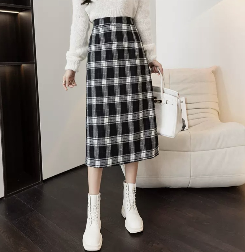 スカート ロングスカート ミディアム丈 ミドル丈 ストレート Aライン ファスナー ハイウエスト かわいい きれいめ シンプル カジュアル 大人 上品 おしゃれ お洒落 レトロ 大人可愛い 大人女子