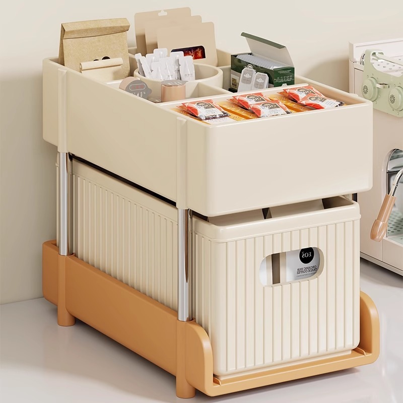 11 デスクトップ収納ラックキッチンカウンタートップ多機能レイヤーダイニングテーブルスナックティーテーブルウォーターカップラックティーバッグストレージボックス