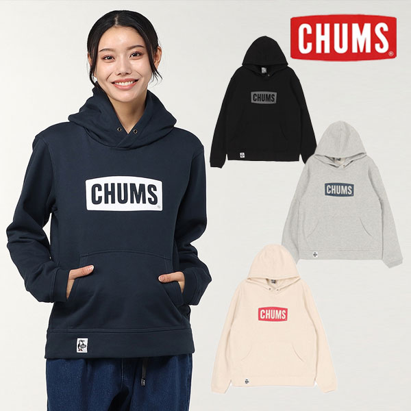 【SALE20%OFF】【即納】CHUMS チャムス トップス チャムスロゴプルオーバーパーカー 長袖 ミドル丈 アウトドア ch10-1418