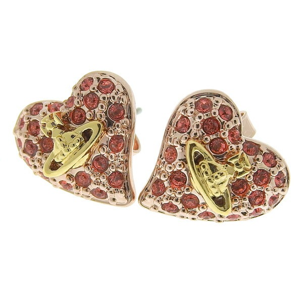ヴィヴィアンウエストウッド アクセサリー レディース ピアス ピンクゴールドレッド TINY DIAMANTE HEART EARRINGS 62010041-02G364-CN VIVIENNE