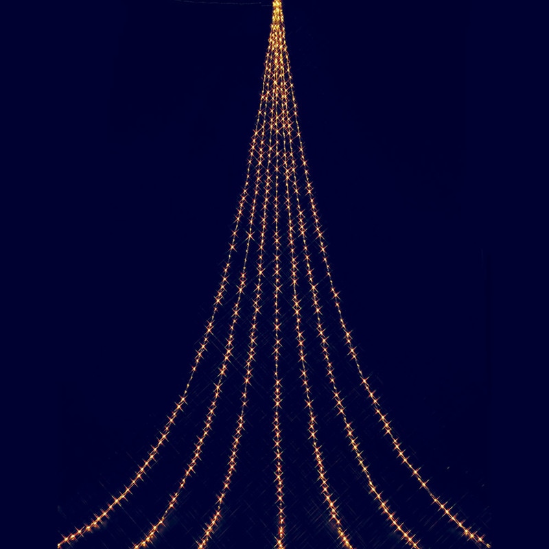 500cm 672球ニューゴールドLEDドレープライト(ナイアガラ) 【 デコレーション 屋外 装飾 電飾 防水 イルミネーションライト パーティーグッズ 電球 防滴 クリスマスパーティー クリスマス