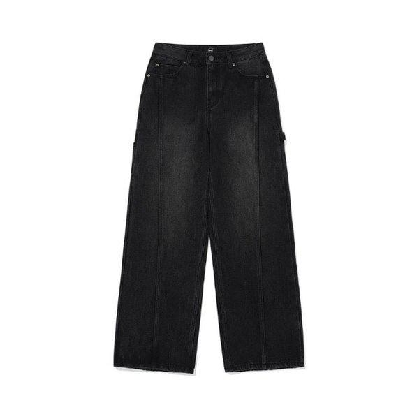 パンツ JQS CO2403PT81-BK ウーマン ストレート デニム パンツ Black