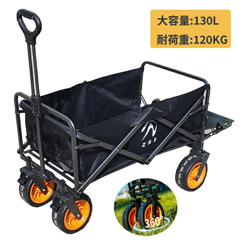 収納袋付 アウトドア キャンプレジャーアイテムをまるごと運ぶキャリーワゴンスポーツ アウトドア