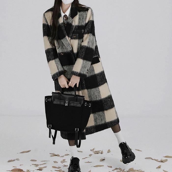 チェスターコート レディース ロング アウター ロングコート チェック コート 韓国ファッション 春 秋 冬 防寒 厚手 暖かい 大きいサイズ シンプル おしゃれ オリジナル カジュアル きれいめ 上