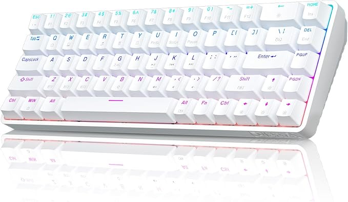 Dierya DK68 ワイヤレス ゲーミング キーボード-2.4G/Bluetooth/USB-C接続 60%配列 68