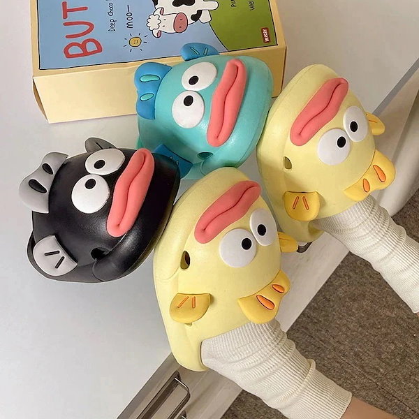 Qoo10] 厚底【3日間送信】キャラクタースリッパぬ