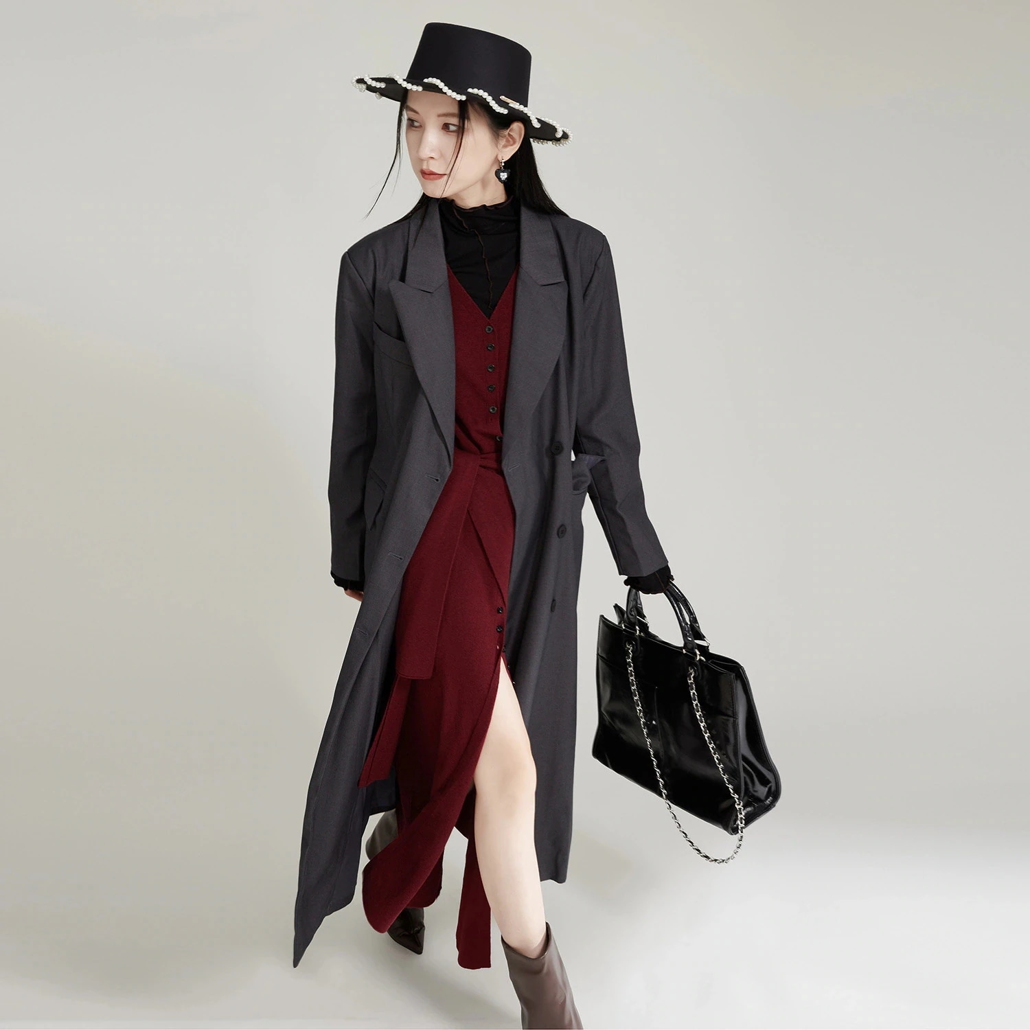 【J.Fashion】 2025新品 ロングスーツコートレトロ トレンチコート チェスターコート 個性的なデザイン 関連商品は店で購入可能 メガ割30%までに制限 5,427円