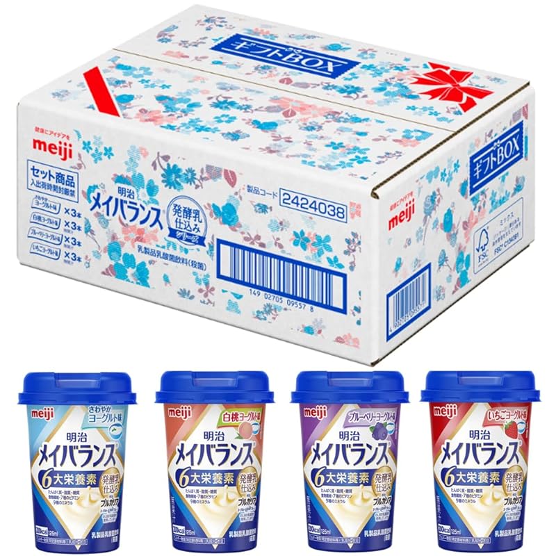 メイバランスミニカップ 発酵乳仕込み ギフトBOX 125ml×12本(4種×各3本) 明治
