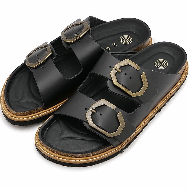 ジェニュインズ GENUINS サンダル ガリア [G105683JT] GALIA レディース 靴 コンフォート レザーサンダル LEATHER-DRESS-BLACK 正規取扱店