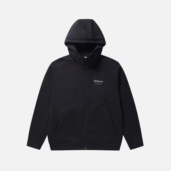 [] ユニ エッセンシャル テクコットン フード付きジップアップ W243003LFJ81BLK