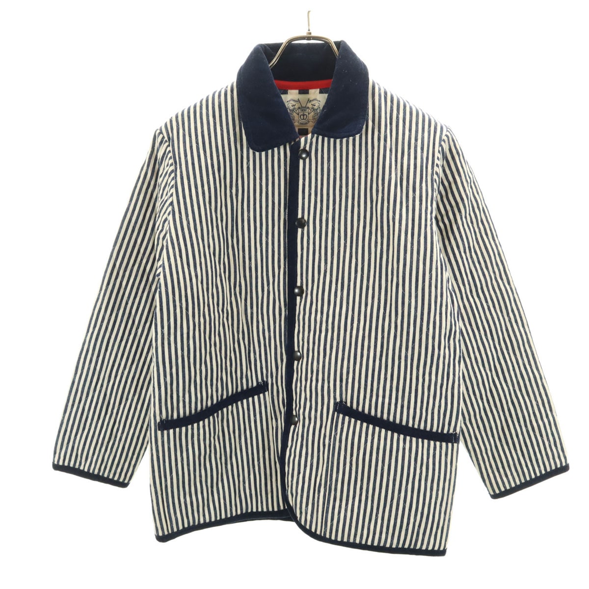 東洋エンタープライズ トーヨーエンタープライズ THE MARTIN Line ヒッコリーストライプ柄 カバーオール F ネイビー ML10155 メンズ 古着