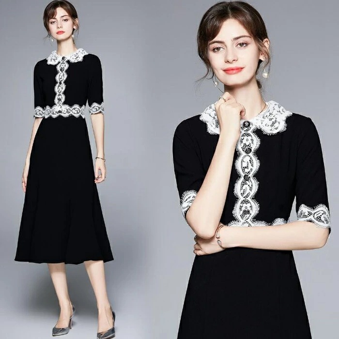 パーティードレス ミモレ丈 花柄刺繍ワンピース　20代 30代 40代　袖あり パーティードレス レディース 結婚式 ロング丈 ワンピース　結婚式 二次会 謝恩会 成人式 同窓会 フォーマルドレス お