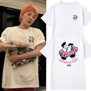 G-DRAGON ジヨン 公式 半袖 Tシャツ ホワイト ピンク 白　L 新品 G-DRAGON ジヨン 公式 半袖 Tシャツ ホワイト ピンク ジードラゴン g