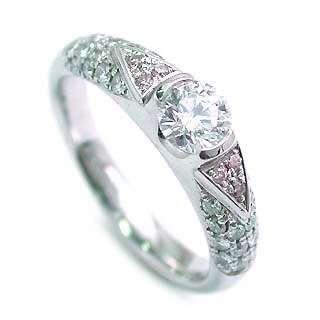 (Brand アニーベル) Pt ピンクダイヤリング（婚約指輪エンゲージリング）楽ギフ_包装02P26Mar16