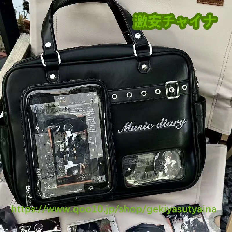 痛バッグ　痛バ 3way リュック　ショルダーバッグ　刺繡　大容量　ぬいぐるみ入り　缶バッジ入れ　推し活　推しグッズ　推しごと lolita